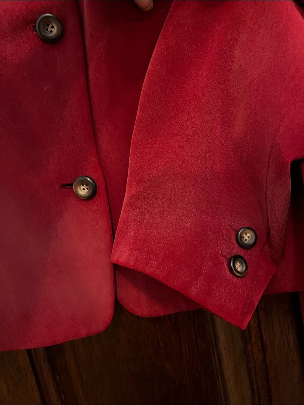 Classic Red Silk Jacket and Skirt Set - Picture 4 of 6